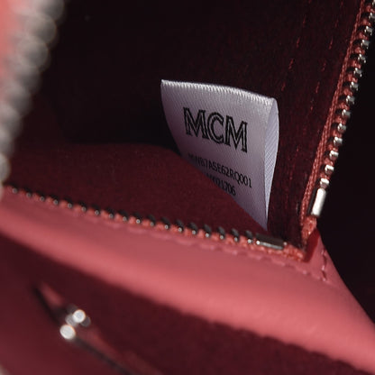 MCM Calfskin Small Essential Boston Bag Pink 10 of 15