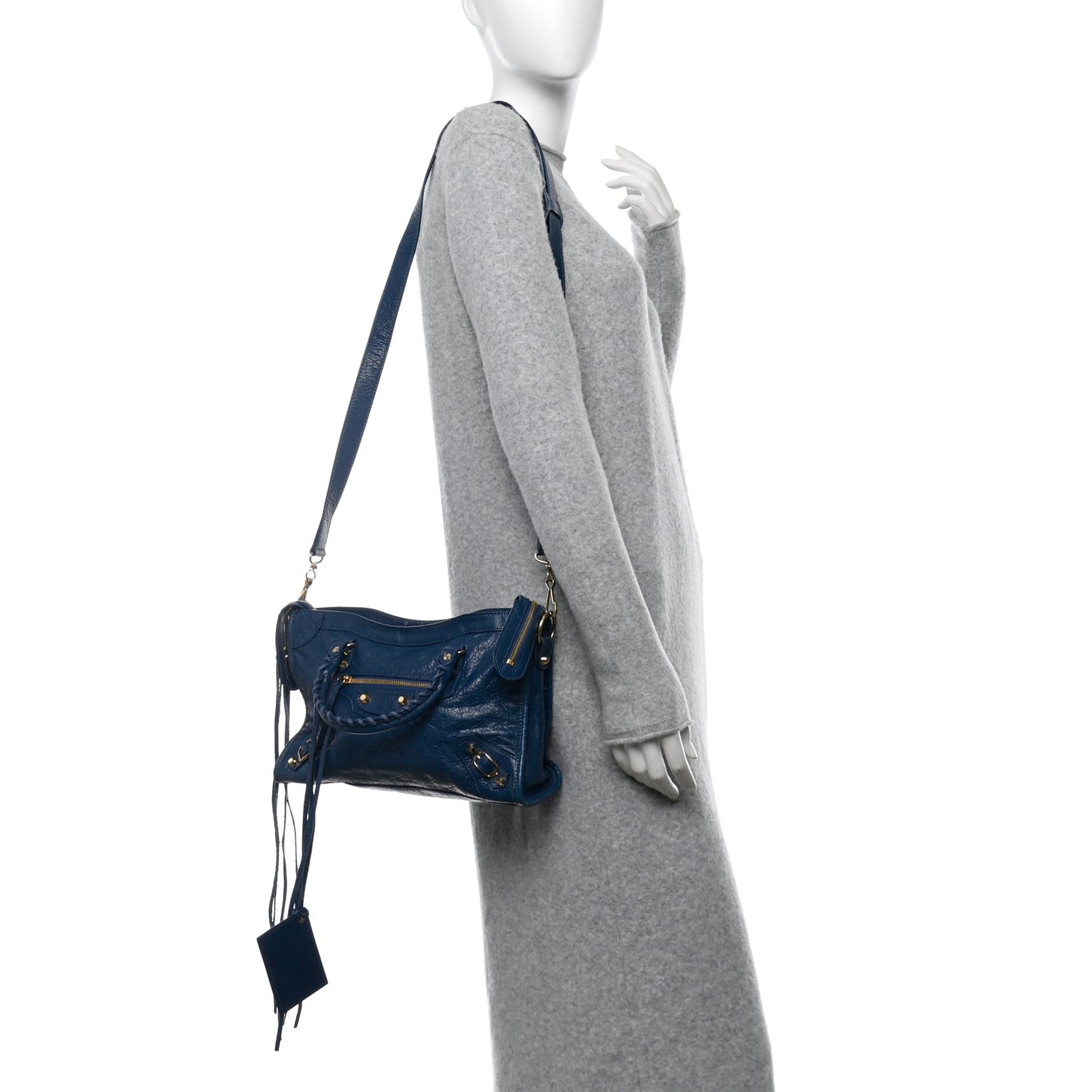 Agneau Classic Gold Hardware S City Bleu Profond