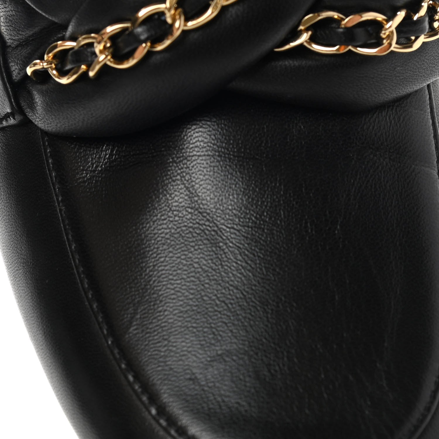 Chanel Lambskin CC Braided Chain Loafers 37.5 Black 10 of 12