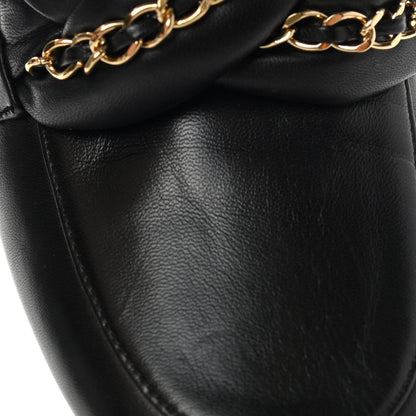 Chanel Lambskin CC Braided Chain Loafers 37.5 Black 10 of 12