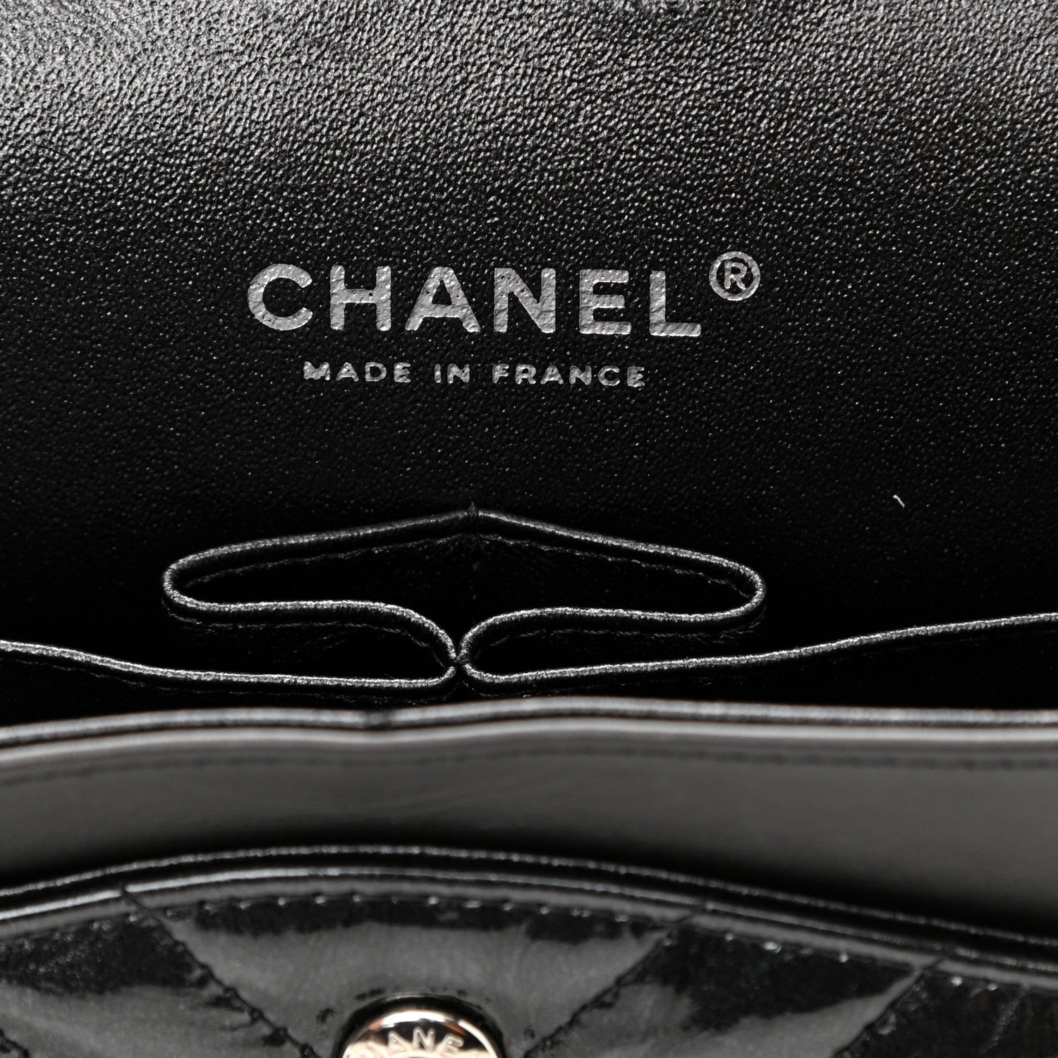 Chanel Metallic Patent Crumpled Calfskin Chevron Quilted Medium Double Flap So Black 6 of 11