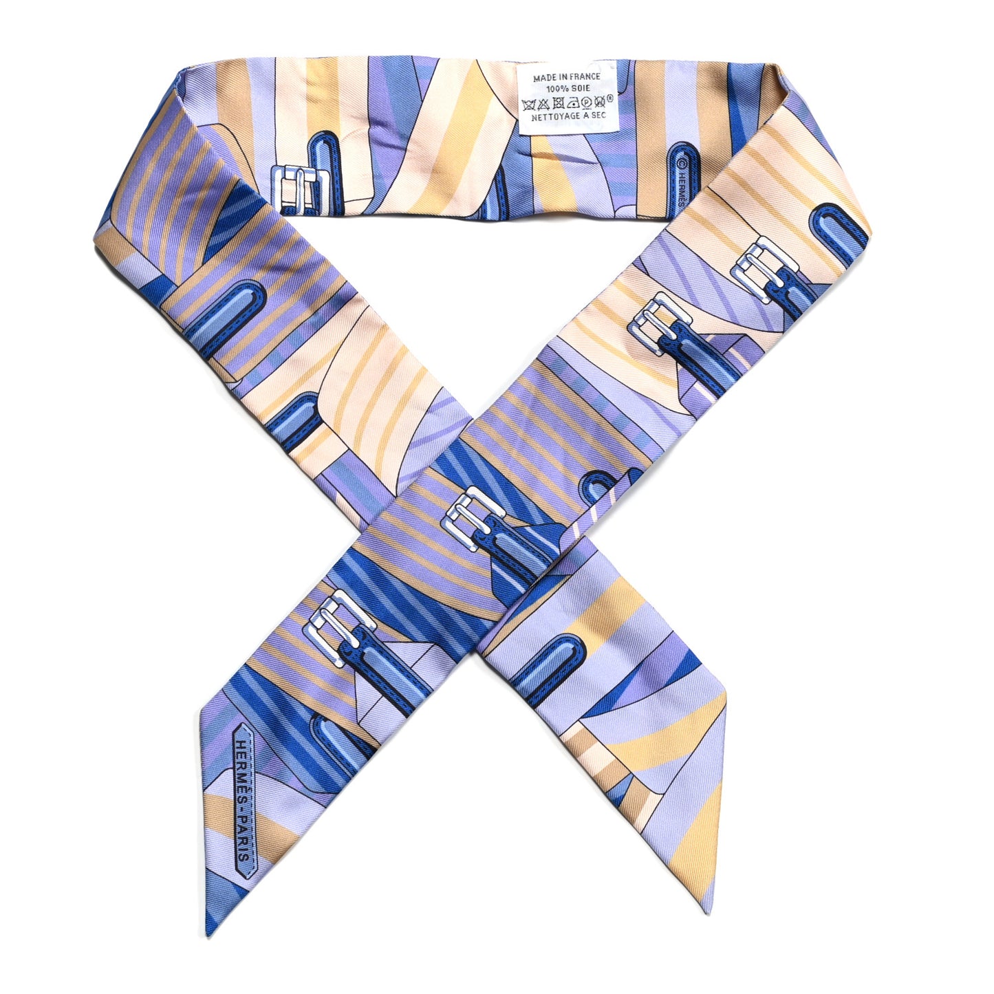 Silk Sangles Twilly Lavande Beige Bleu