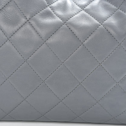 Chanel Calfskin Quilted Large Shopping In Chains Tote Light Grey 14 of 15
