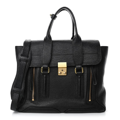 3.1 Phillip Lim Textured Calfskin Medium Pashli Satchel Black 1 of 4