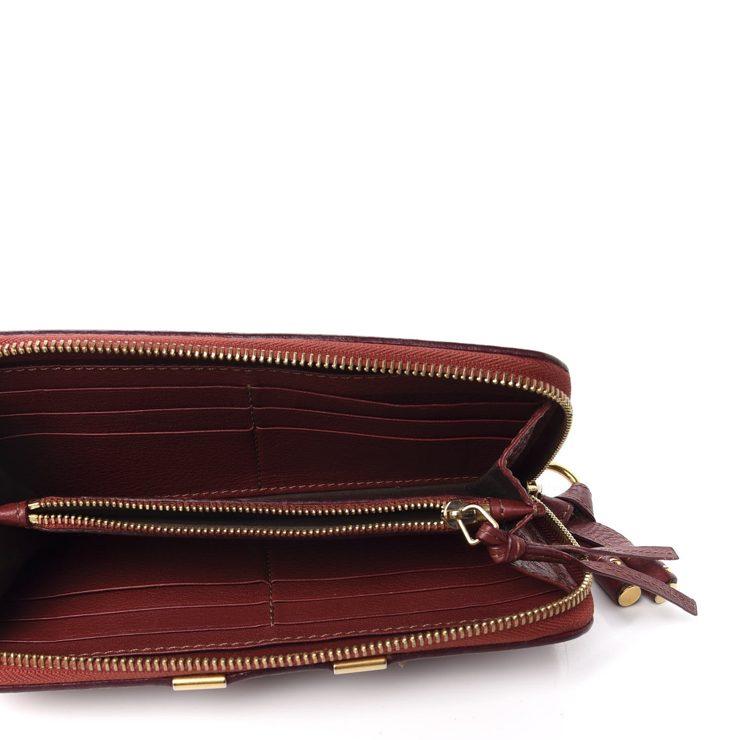 Chloe Grained Calfskin Marcie Long Zip Around Wallet Red 5 of 14