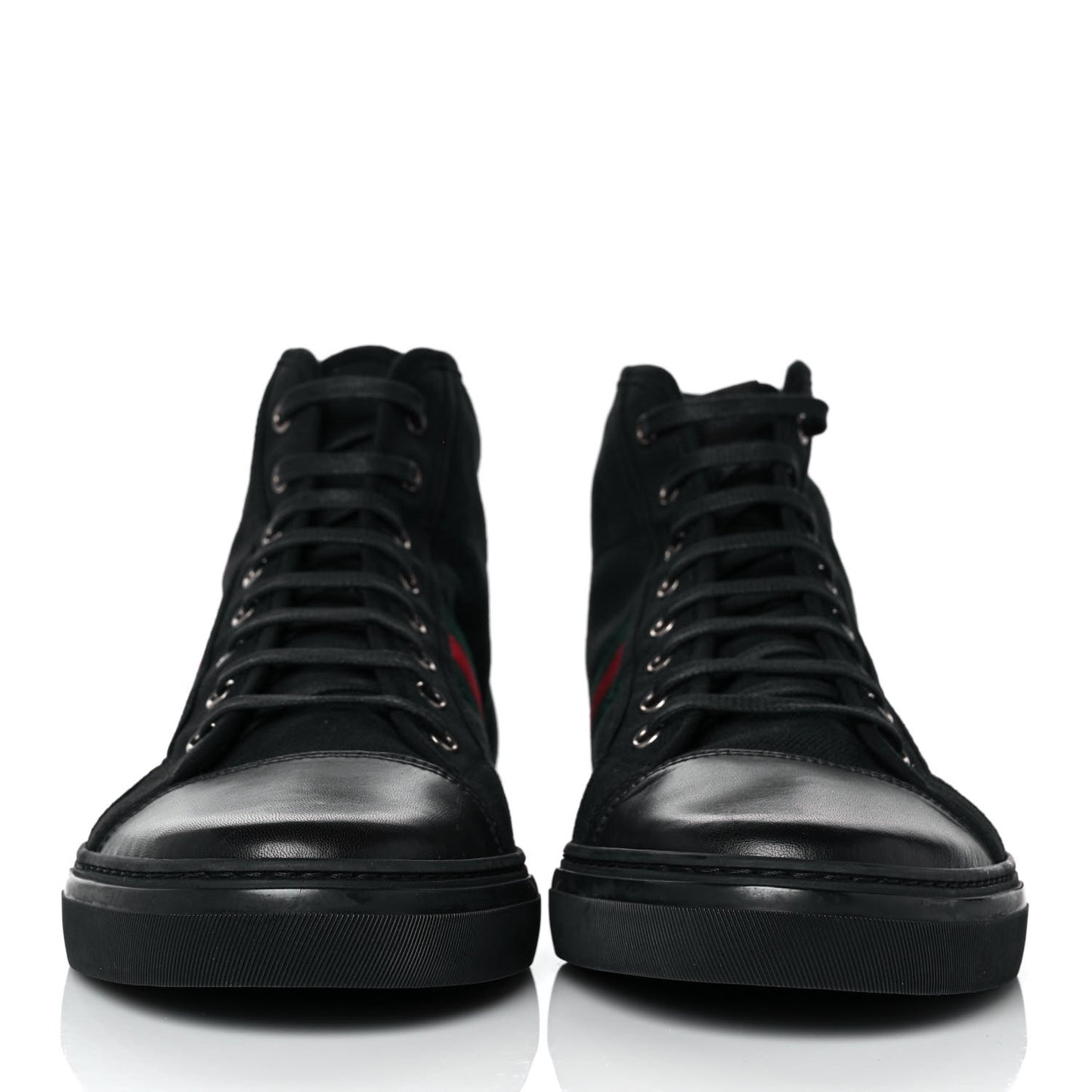 Canvas Web Monogram Mens High Top Sneakers 10 Black