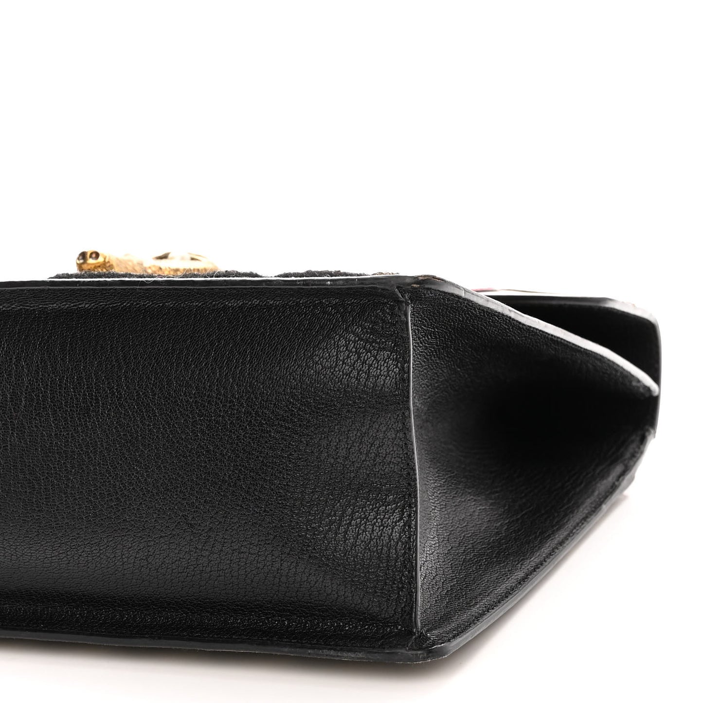 GG Supreme Monogram Goatskin Pearl Embroidered Medium Fox Broche Top Handle Bag Beige Ebony Black Hibiscus Red Mystic White