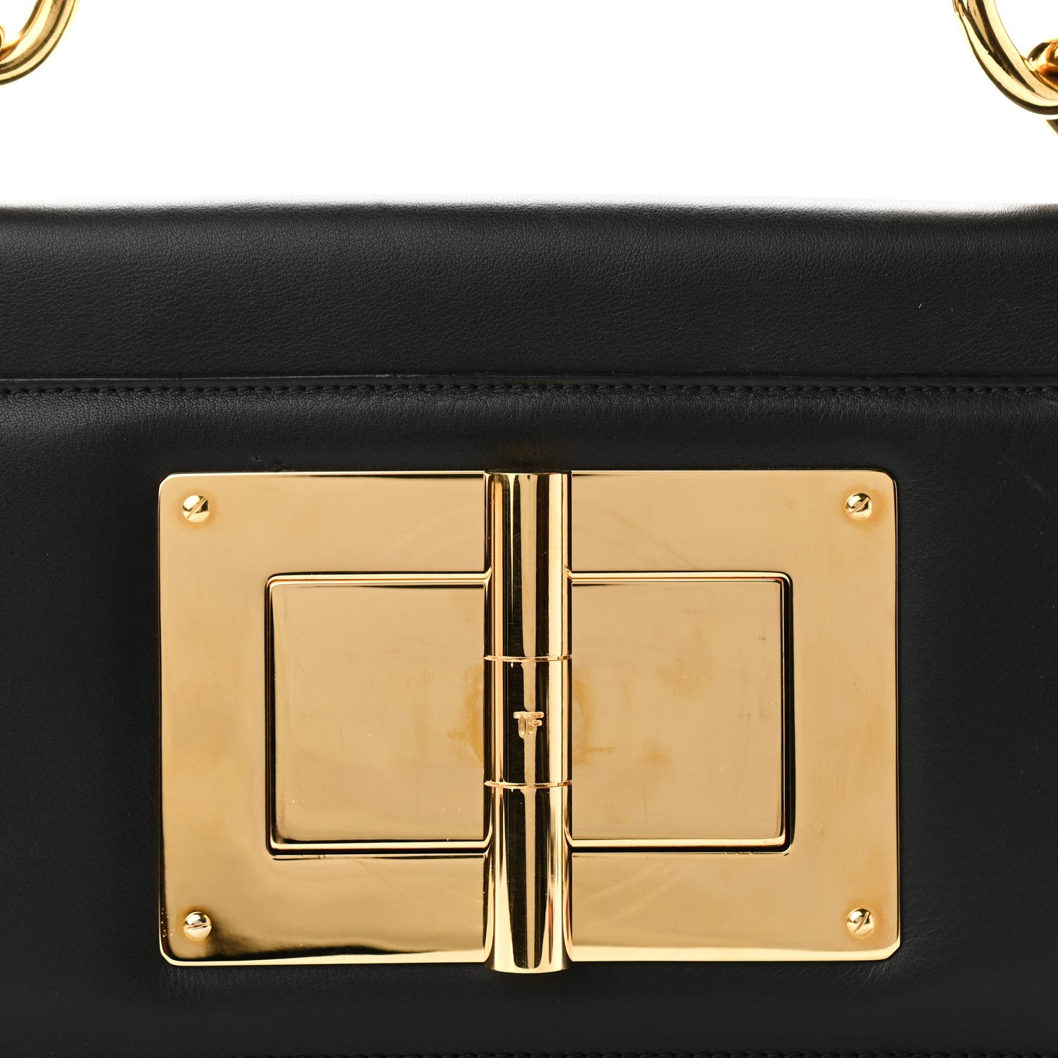 Tom Ford Calfskin Maxi Chain Natalia Large Shoulder Bag Black 12 of 13