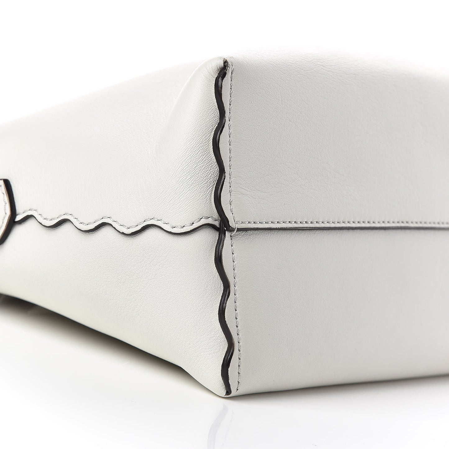 Vitello Dolce Scalloped Studded Medium By The Way Boston Bag White Ice