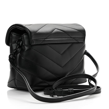 Saint Laurent Calfskin Y Quilted Monogram Toy Loulou Crossbody Bag Black 3 of 13