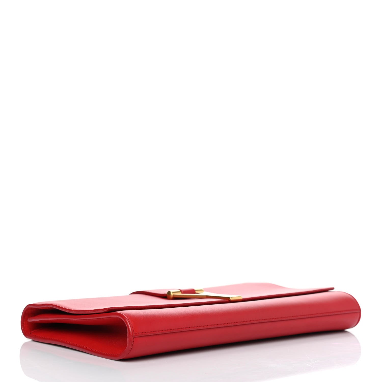 Saint Laurent Calfskin Classic Y Ligne Clutch Red 3 of 4