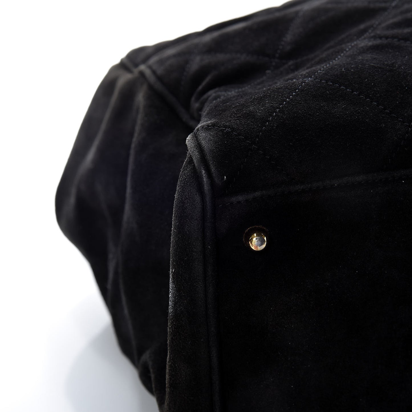 Suede Quilted XL Weekender Bag Black