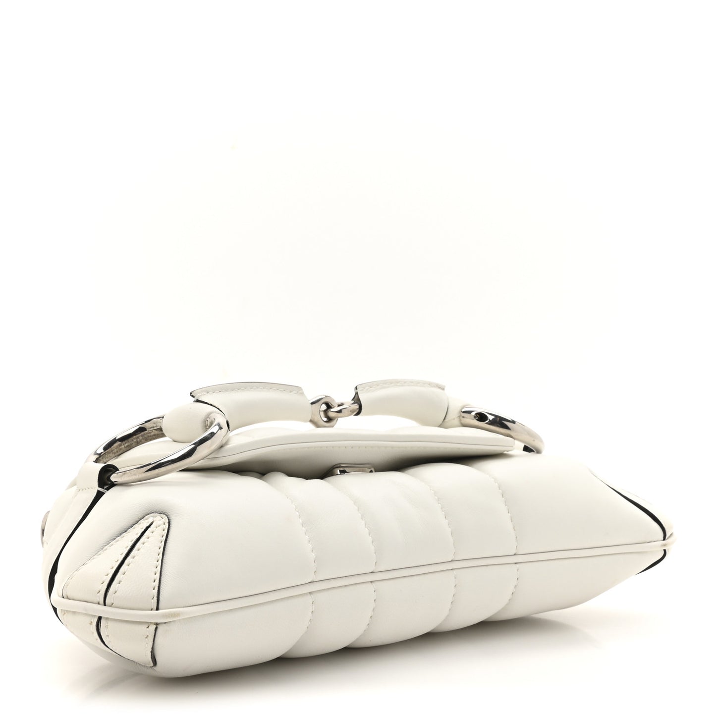 Nappa Vertical Matelasse Small Maxi Horsebit Chain Shoulder Bag Great White