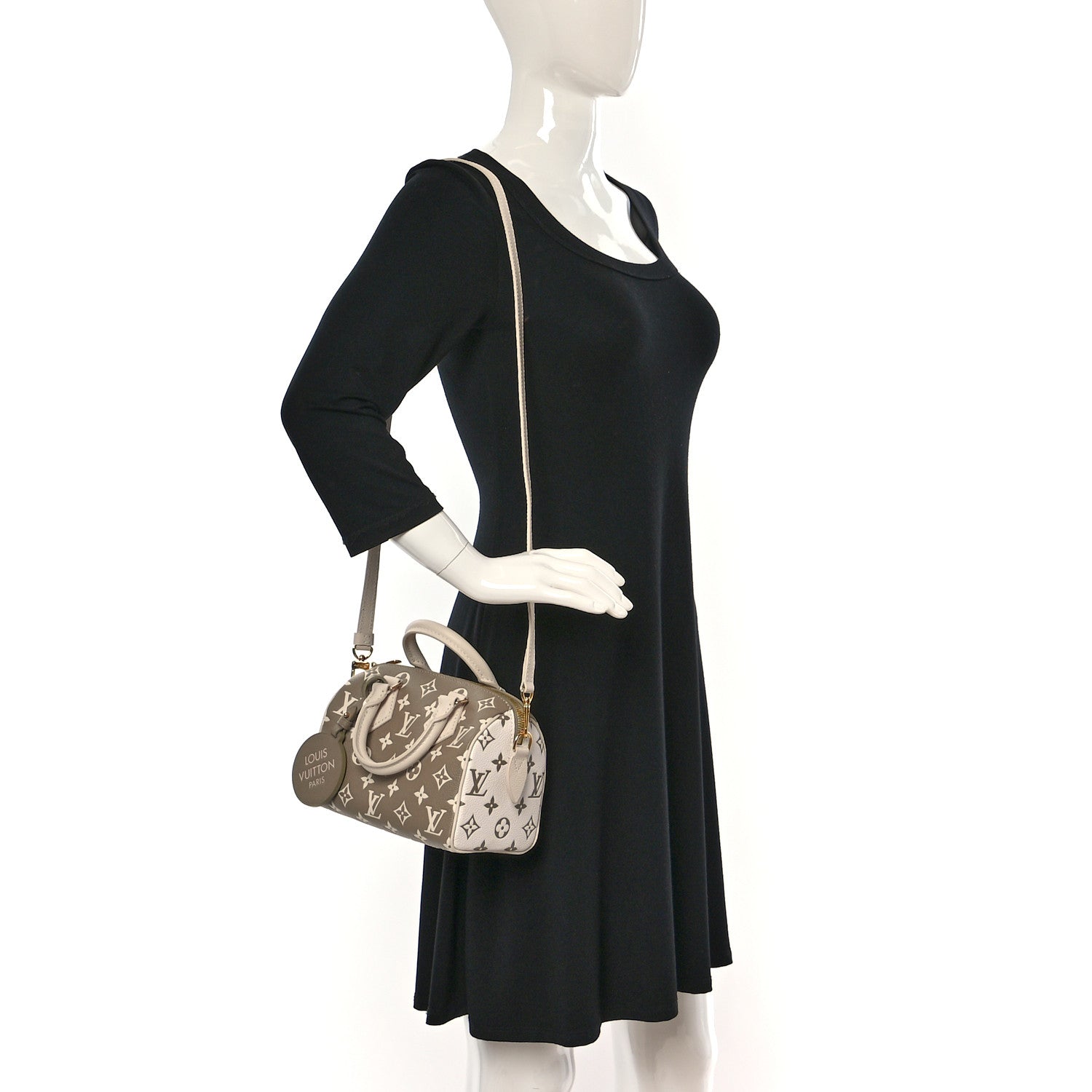 Louis Vuitton Empreinte Monogram Spring in the City Speedy Bandouliere 20 Kaki Beige Cream 2 of 9