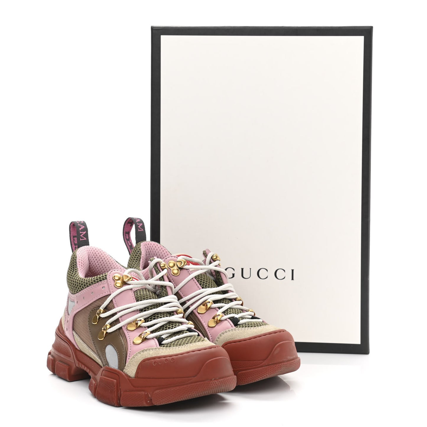 X SEGA Mesh Canvas Calfskin Womens Flashtrek Sneakers 35 Military Oatmeal Carmine Rose Ardesia