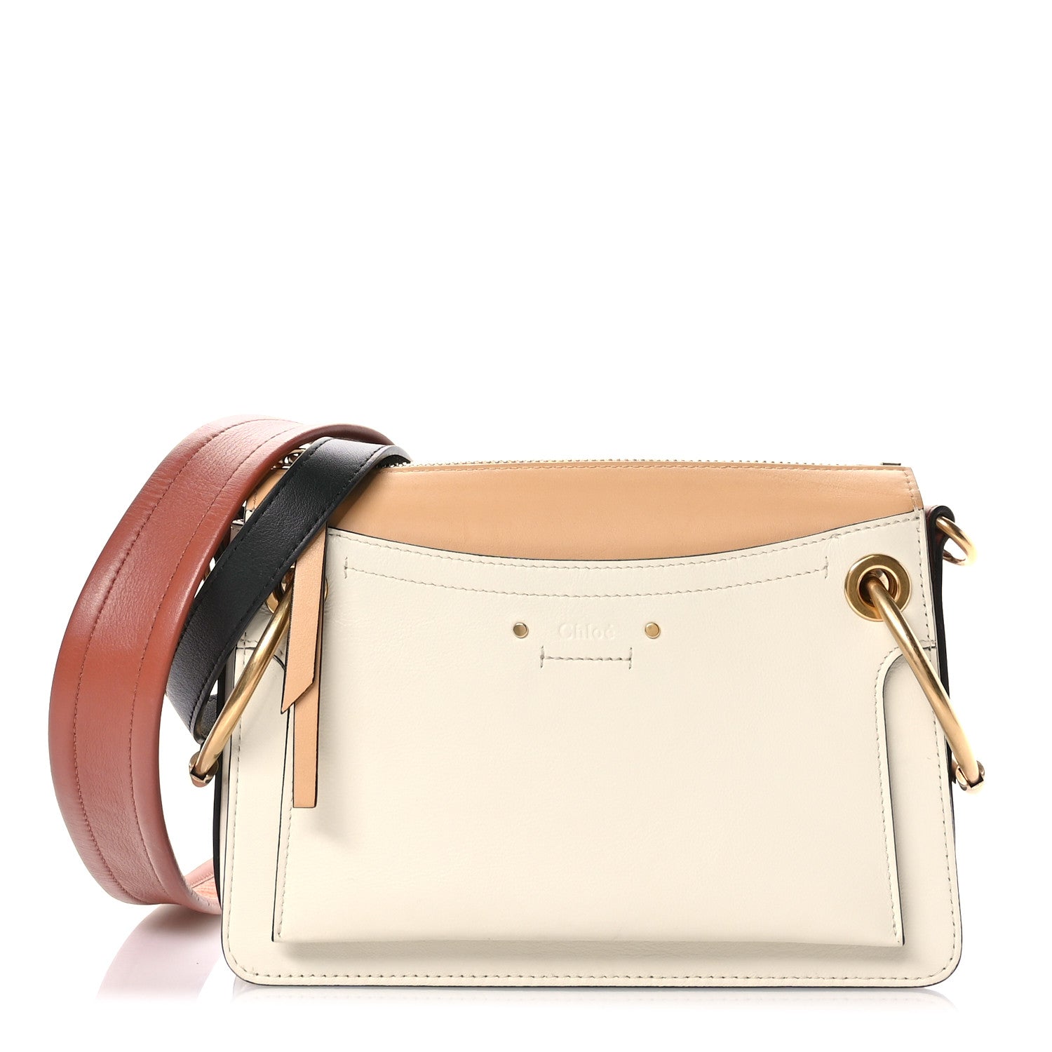 Chloe Calfskin Small Roy Tri-Color Bag Beige White 1 of 9