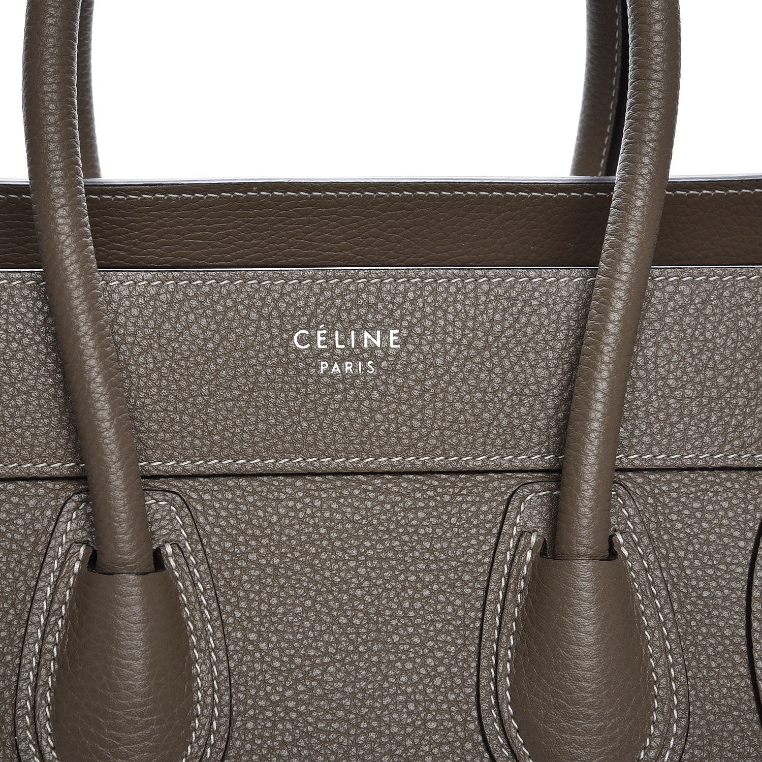 Celine Drummed Calfskin Micro Luggage Souris 6 of 7