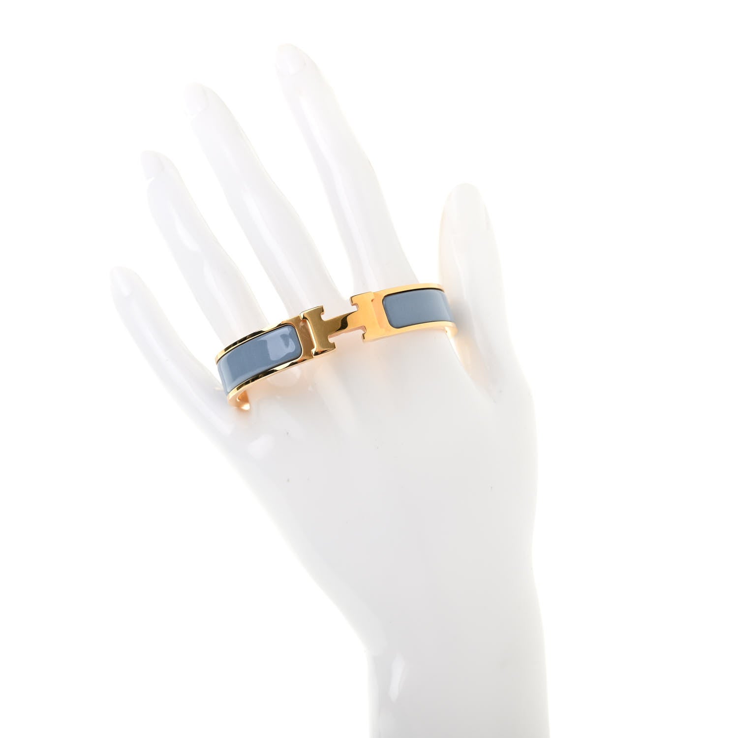 Hermes Enamel Narrow Clic Clac H Bracelet PM Ardoise 909870