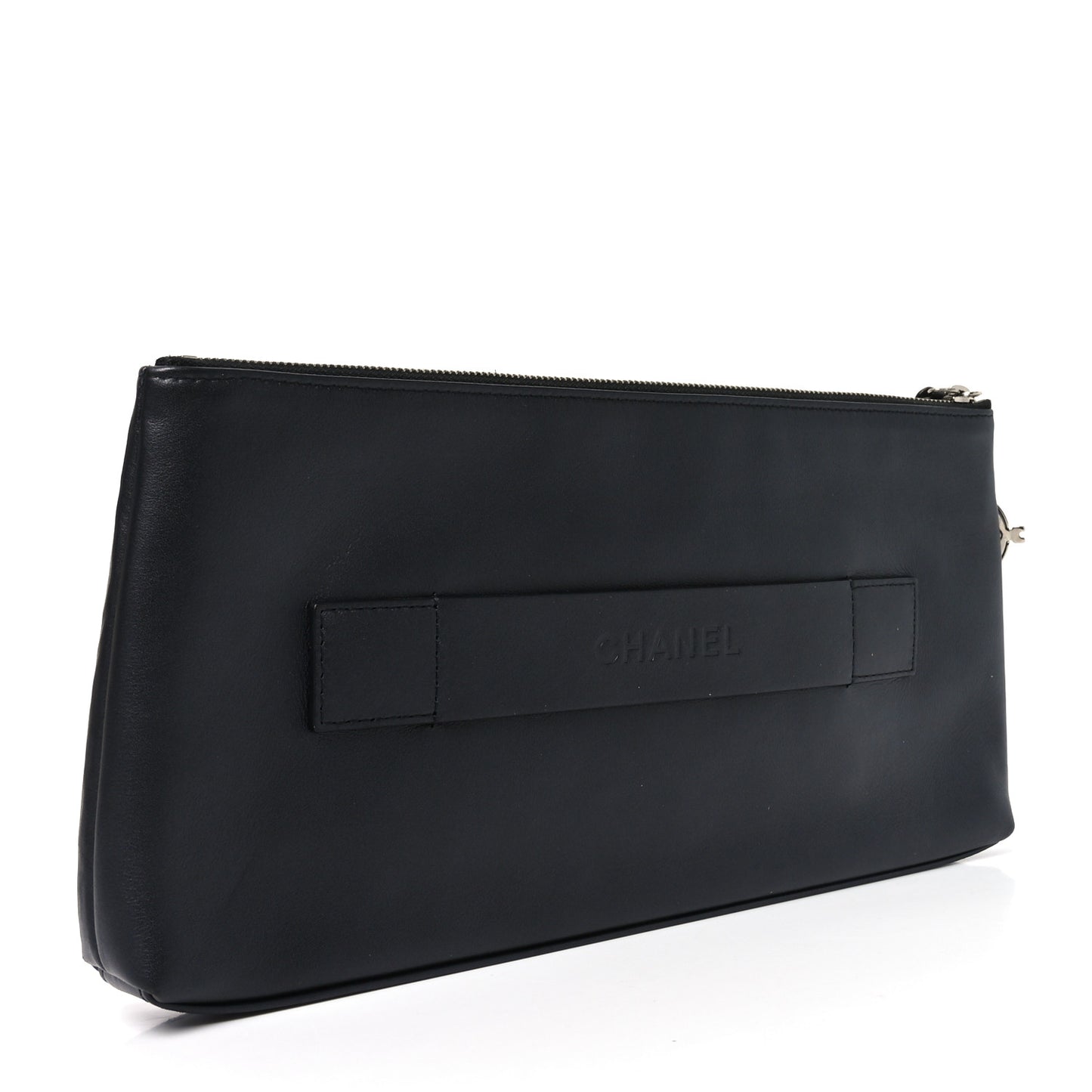 Metallic Calfskin Keyboard Pouch Black