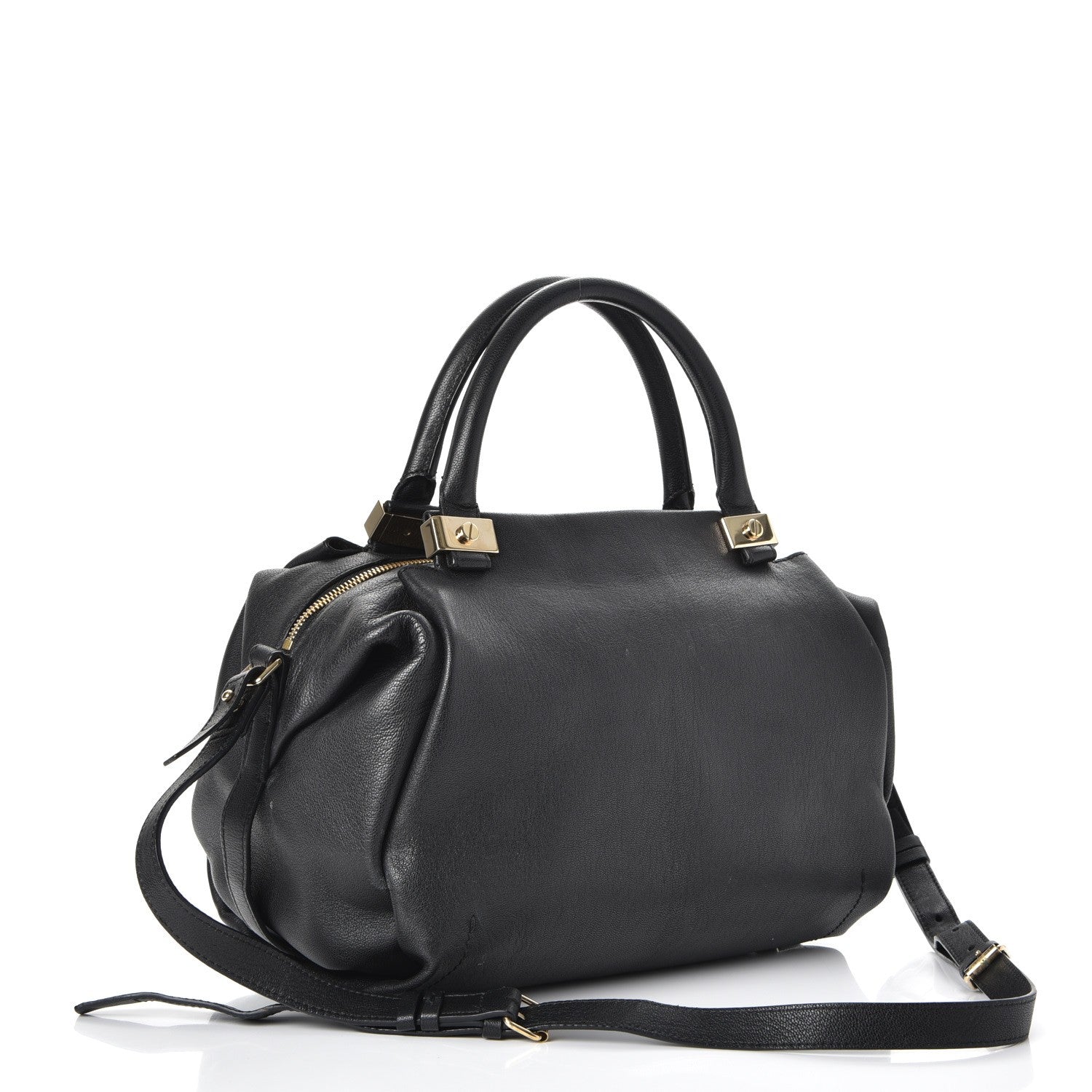 Lanvin Goatskin Trilogy Bowling Bag Black 3 of 16