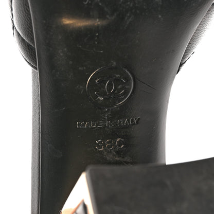 Chanel Lambskin Quilted CC Mules 38 Black 8 of 9