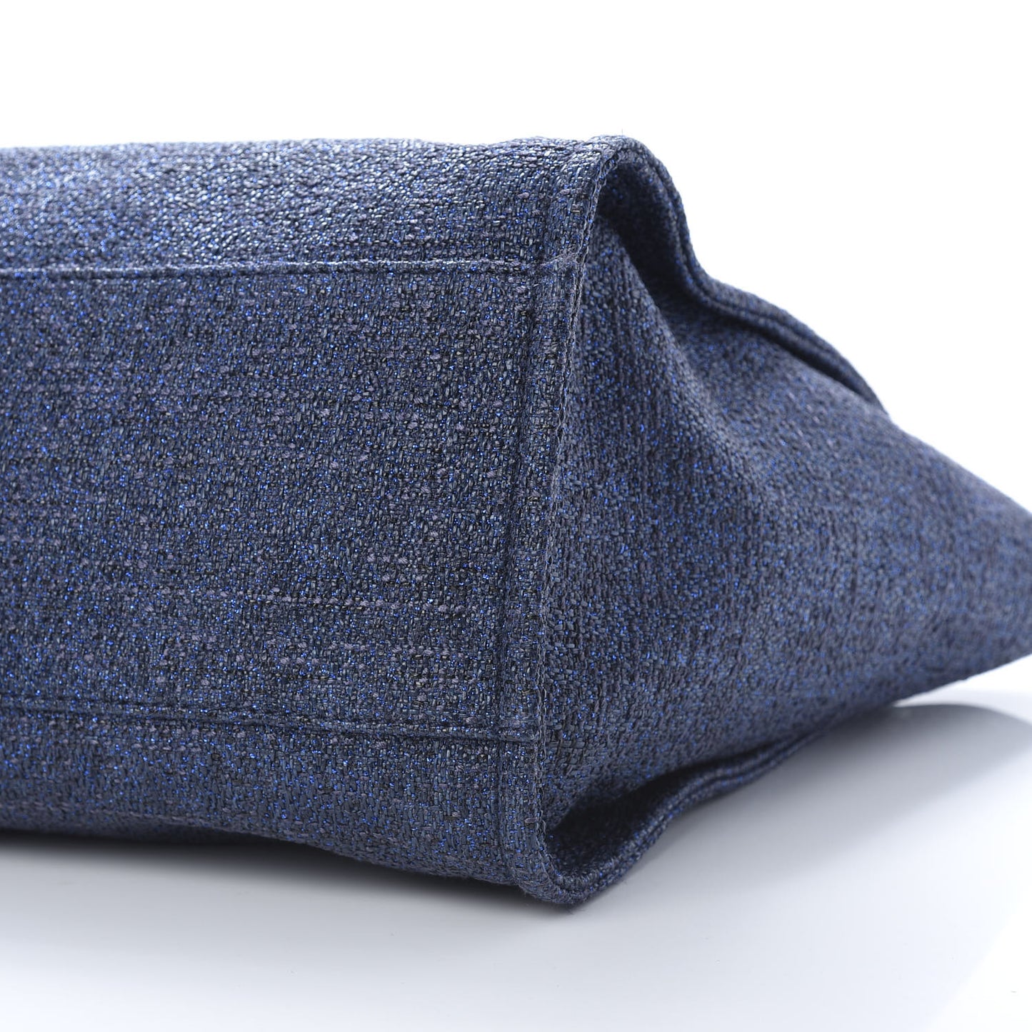 Lurex Canvas Medium Deauville Tote Navy Blue