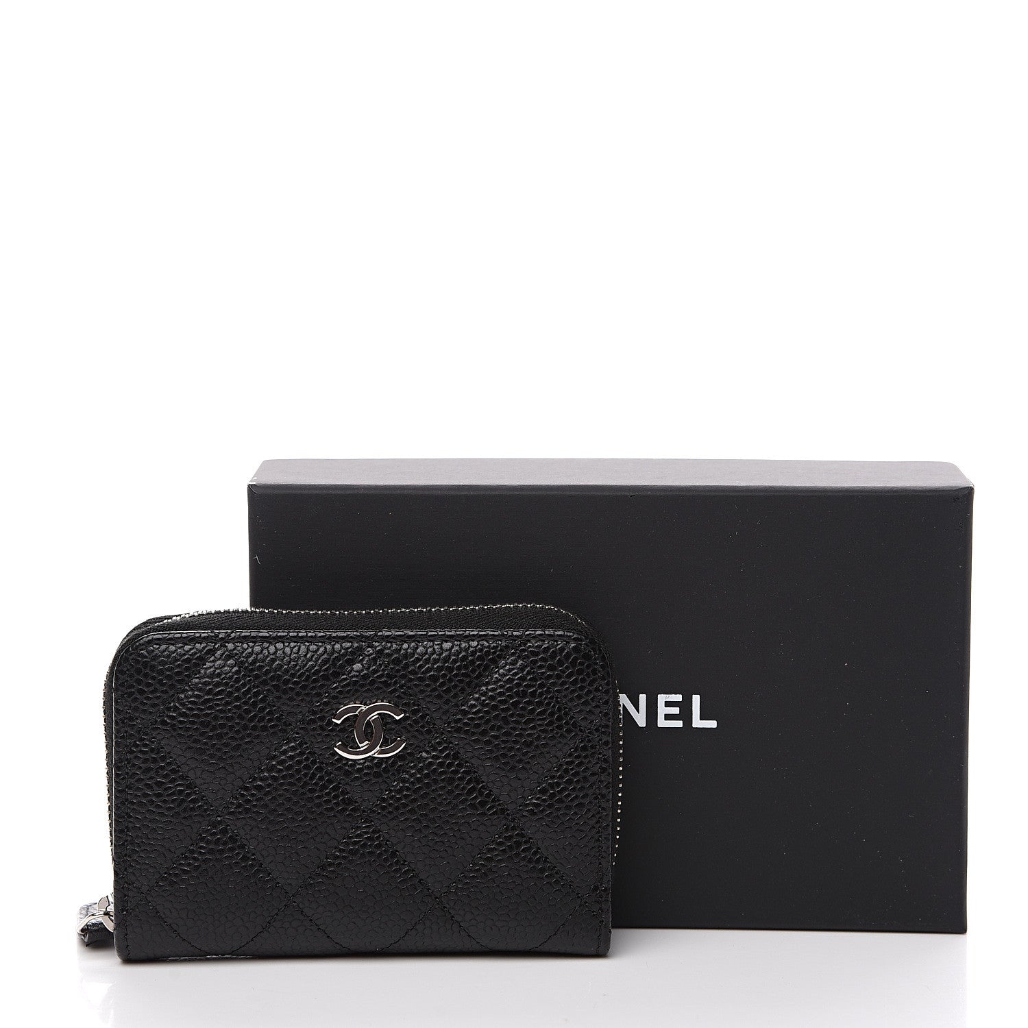 Chanel Caviar Quilted Zip Coin Purse Black 8 of 8