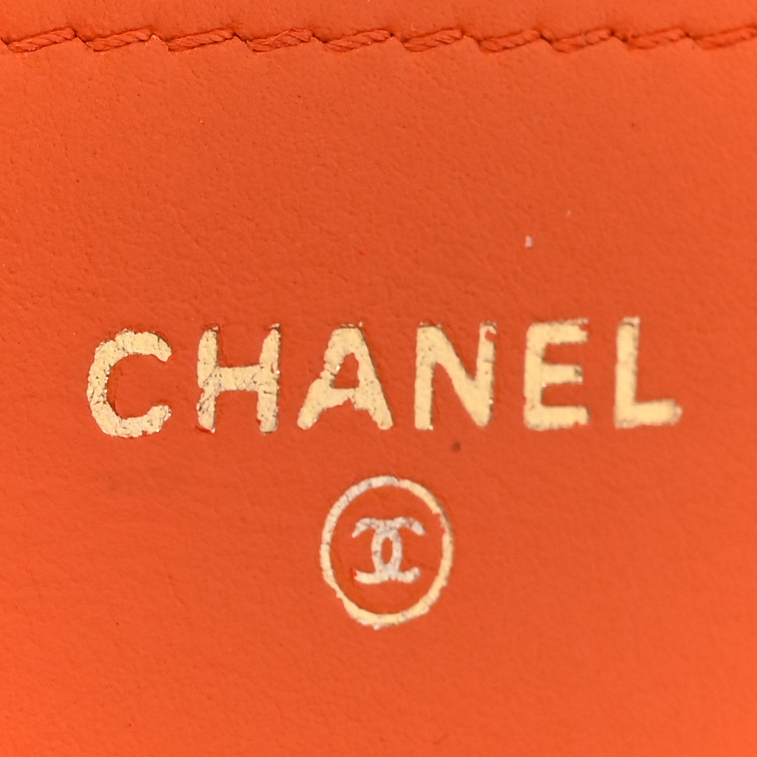 Chanel Snakeskin Wallet On Chain WOC Orange 6 of 16