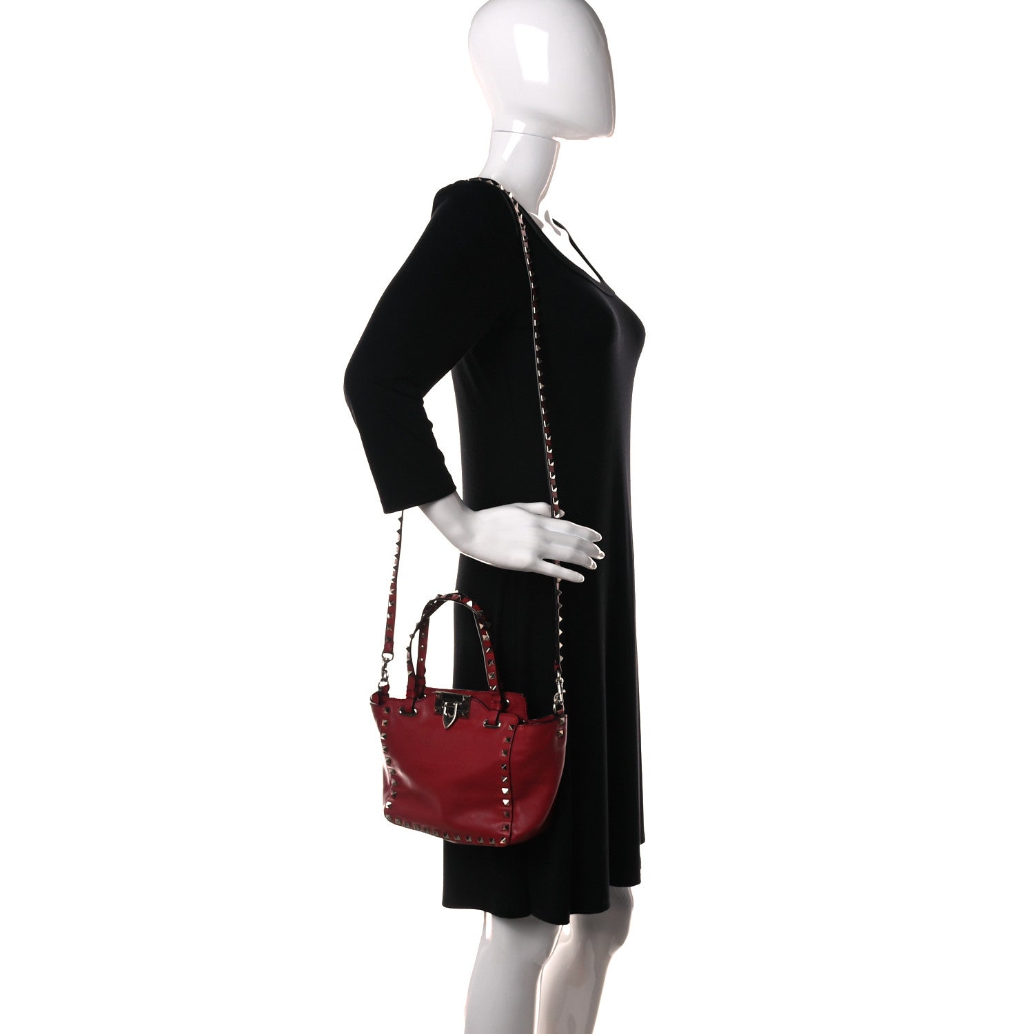 Valentino Garavani Vitello Small Rockstud Tote Cyclamin 2 of 14