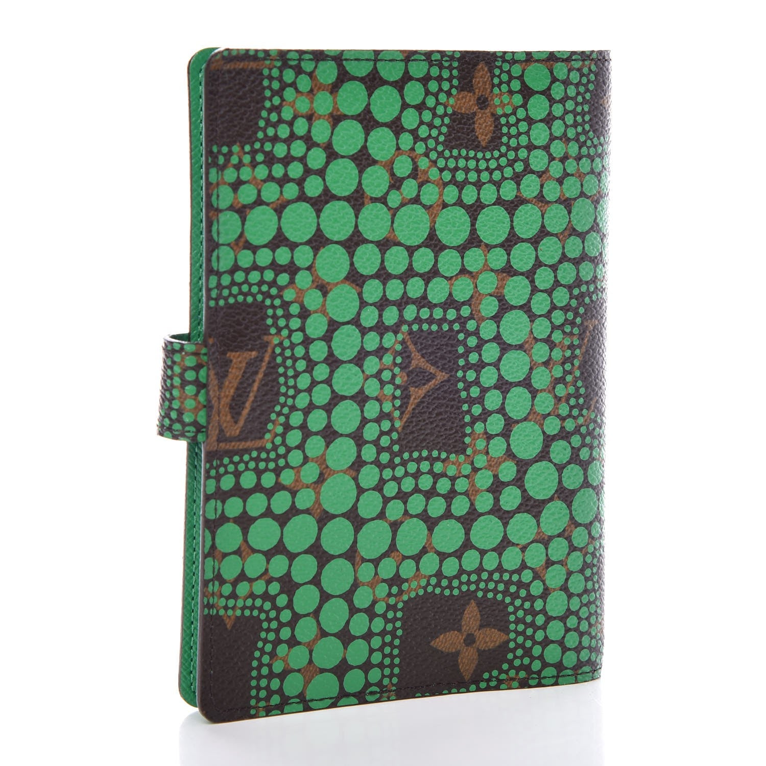 Louis Vuitton Monogram Kusama Town Small Ring Agenda Green 3 of 8