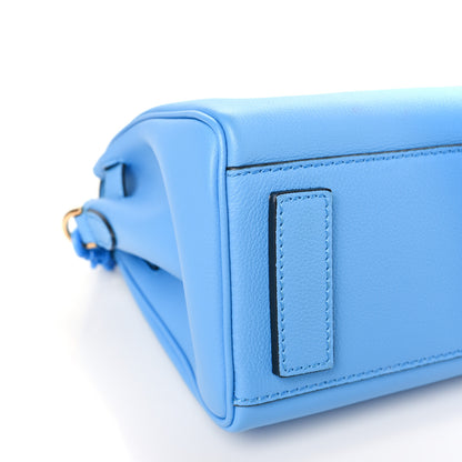 Versace Calfskin Medium La Medusa Top Handle Handbag Blue 7 of 8