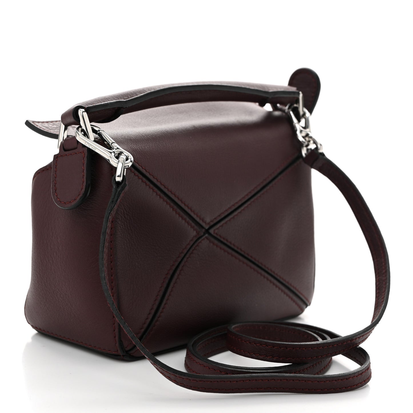 Calfskin Mini Puzzle Bag Dark Burgundy