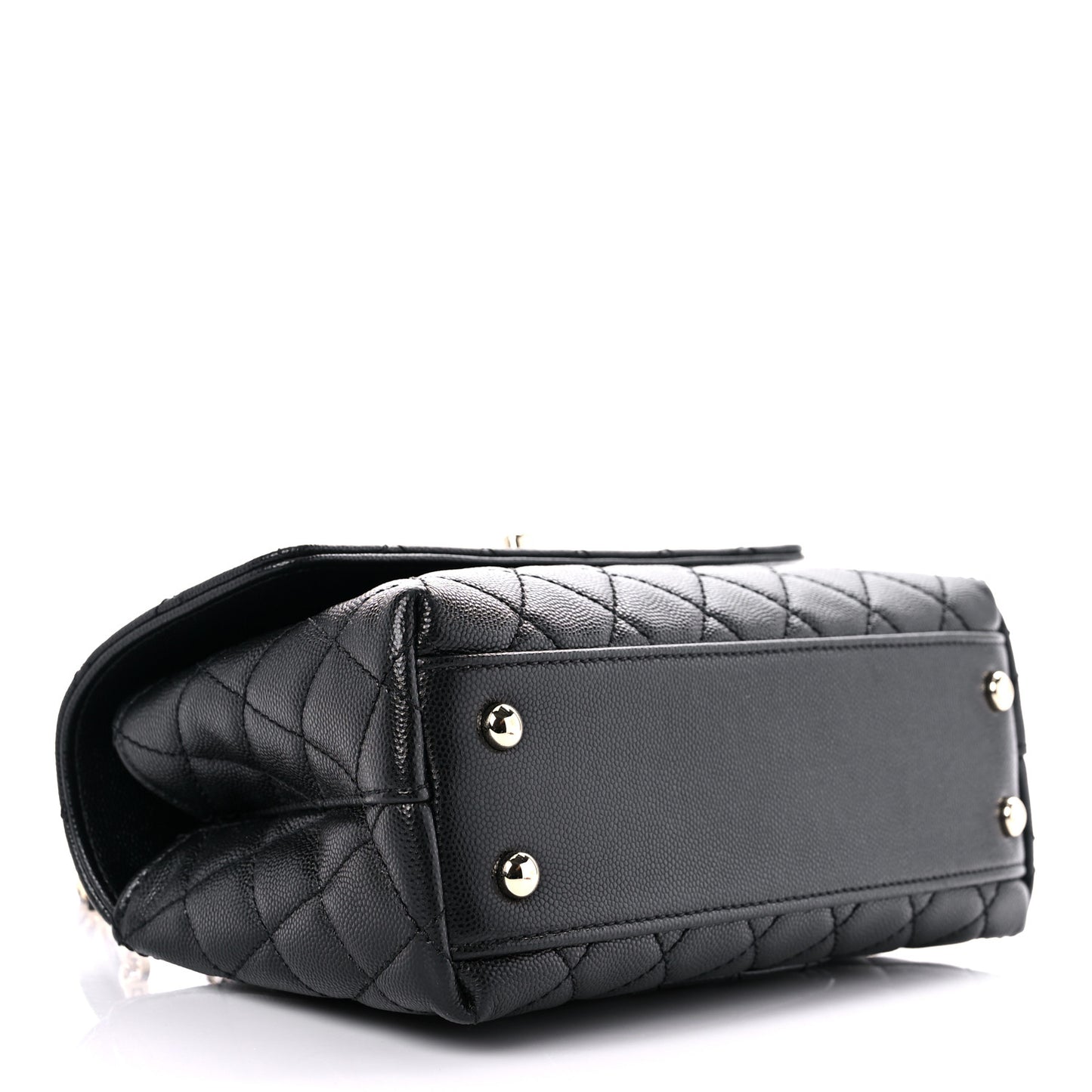 Caviar Quilted Mini Coco Handle Flap Black