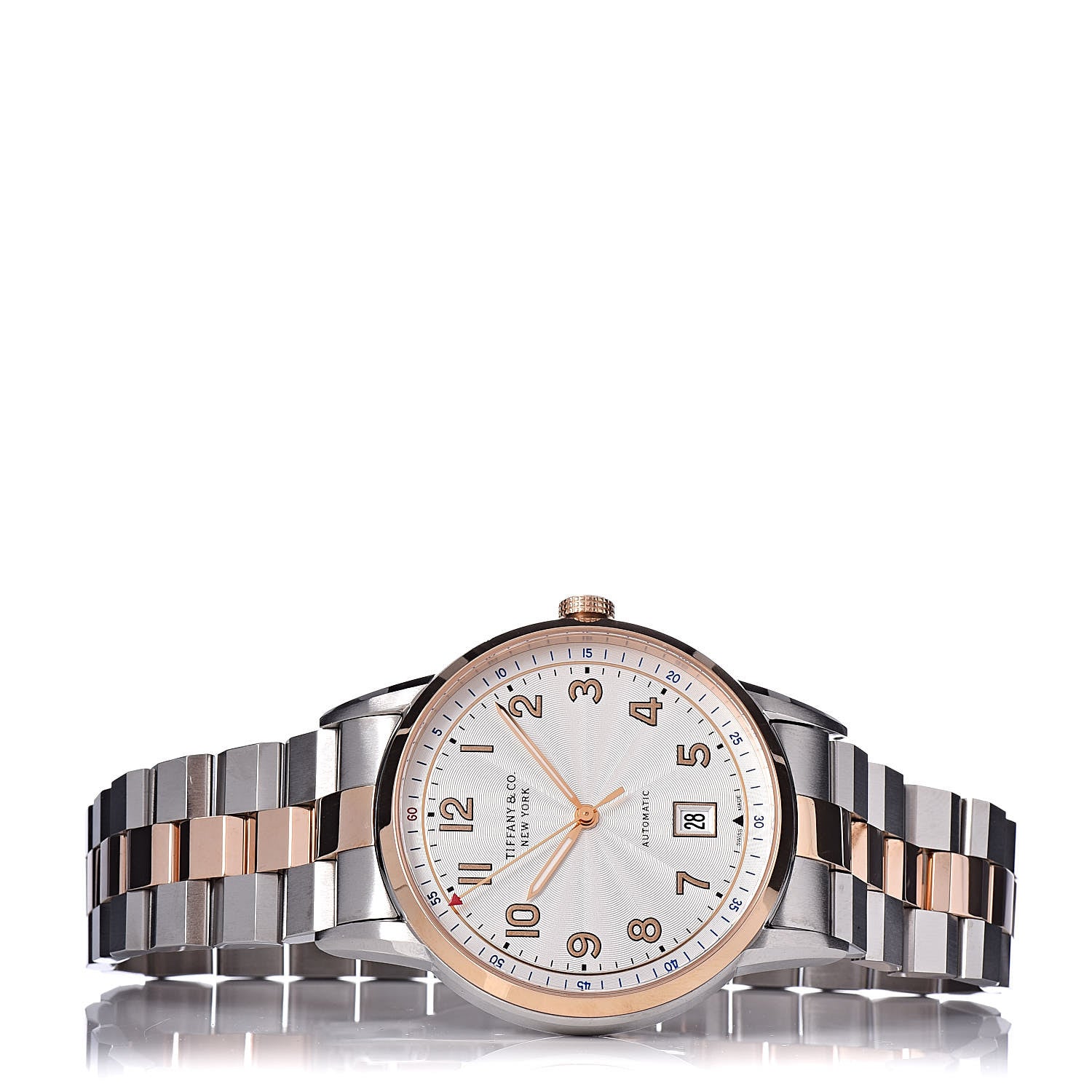 Tiffany Stainless Steel 18K Rose Gold 40mm CT60 3-Hand Automatic Watch 3 of 7