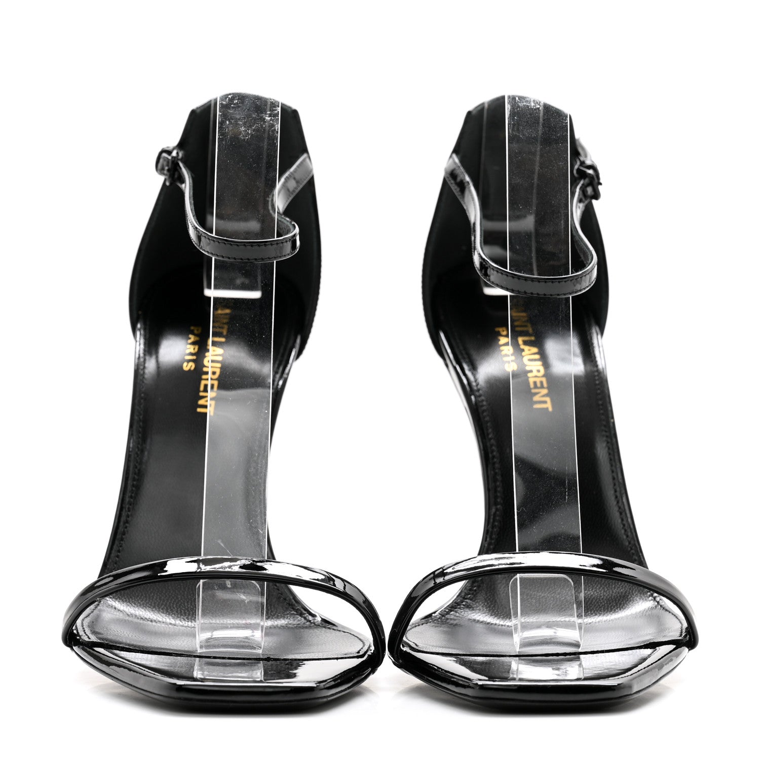 Saint Laurent Patent Calfskin Opyum 110 Sandals 38.5 Black 2 of 8