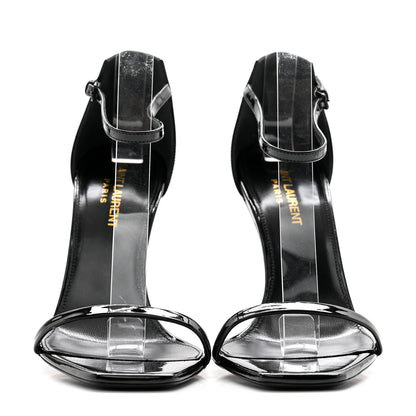 Saint Laurent Patent Calfskin Opyum 110 Sandals 38.5 Black 2 of 8