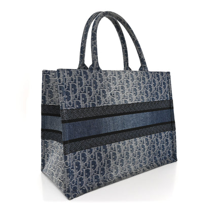 Christian Dior Oblique Denim Medium Book Tote Blue 3 of 11