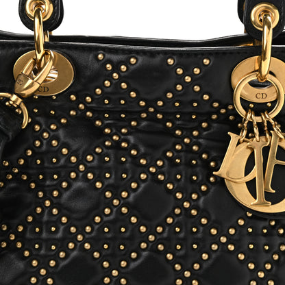 Christian Dior Lambskin Cannage Studded Medium Supple Lady Dior Black 8 of 11