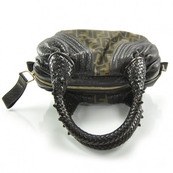 Fendi Zucca Nappa Nuvolata Vitello Tortuga Spy Bowler Tobacco Moro 5 of 13
