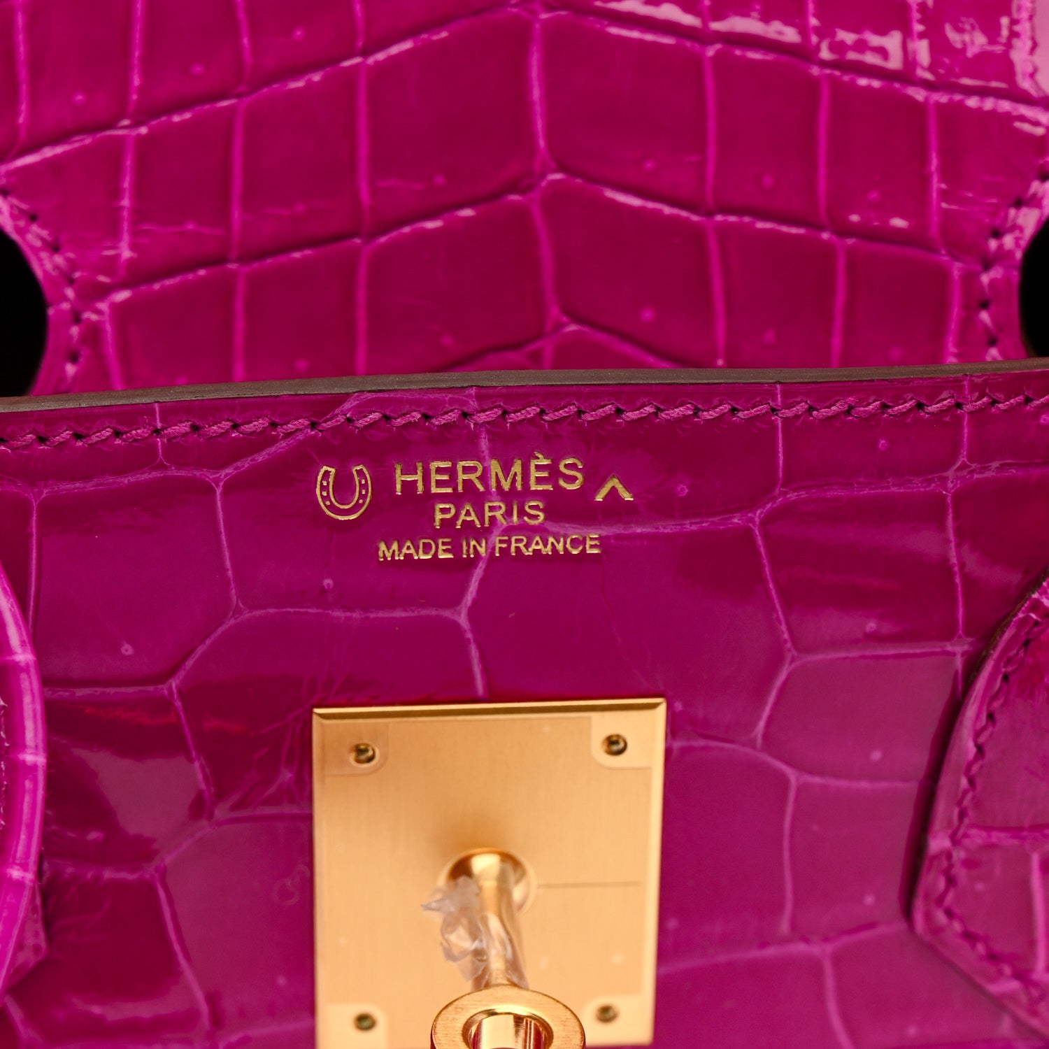 Hermes Shiny Porosus Crocodile Horseshoe Birkin 30 Rose Scheherazade 6 of 11