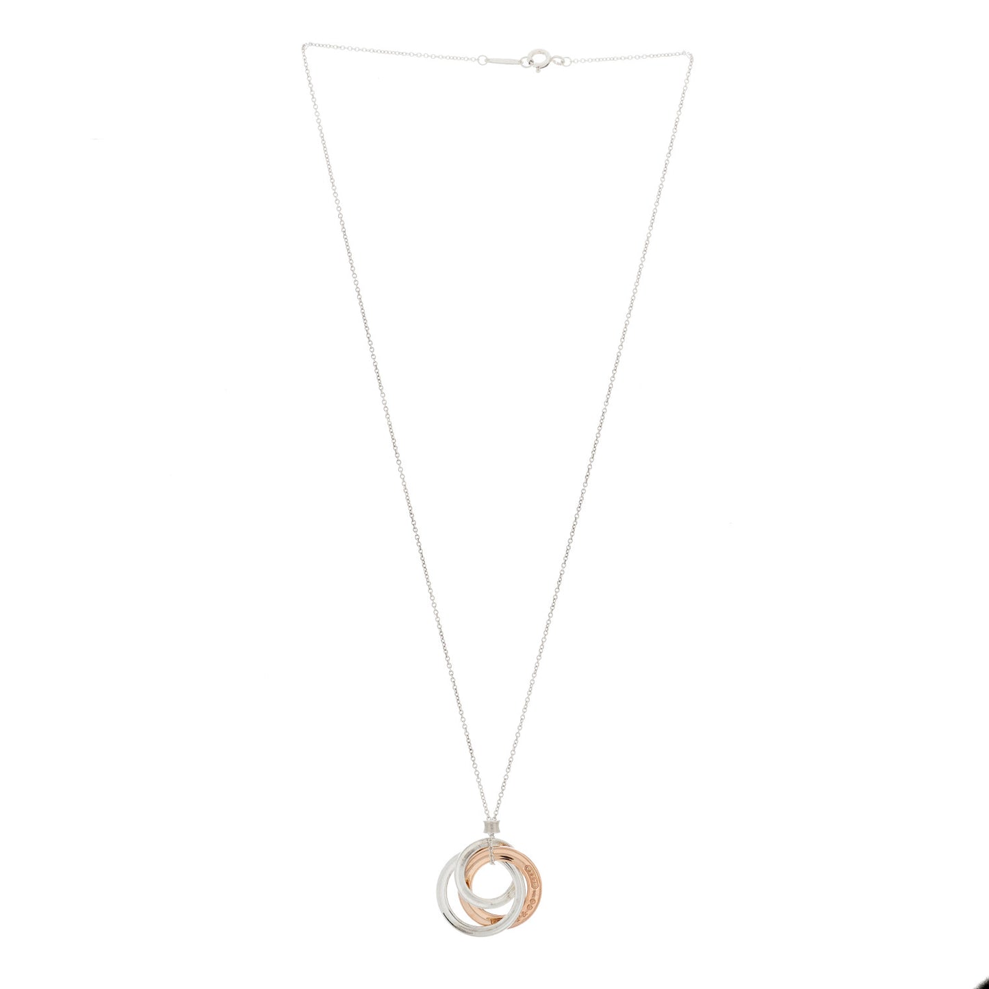 Sterling Silver Rubedo Small Interlocking Circles Pendant Necklace