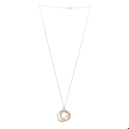 Tiffany Sterling Silver Rubedo Small Interlocking Circles Pendant Necklace 2 of 7