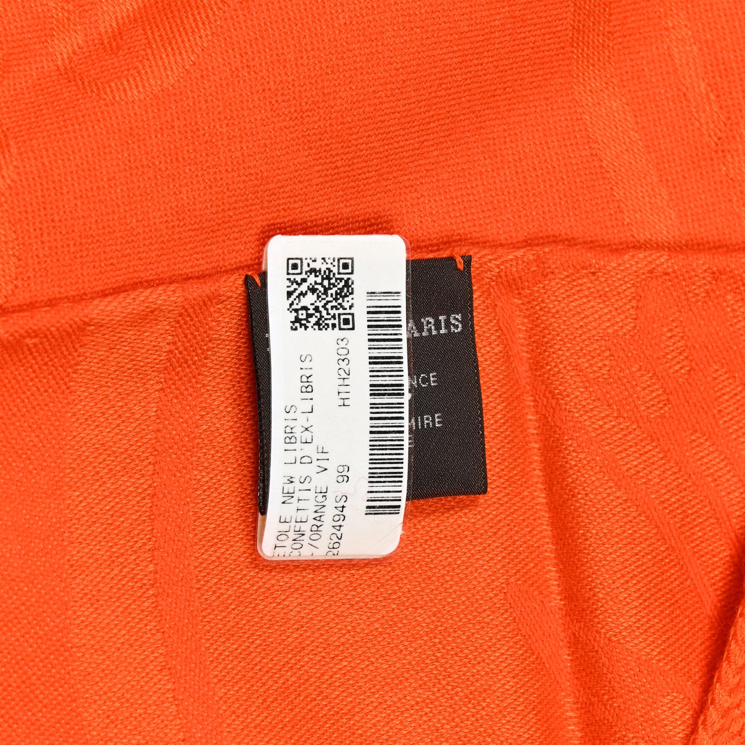 Hermes Cashmere Silk New Libris Confettis D'Ex Libris Stole Orange Vif 3 of 3