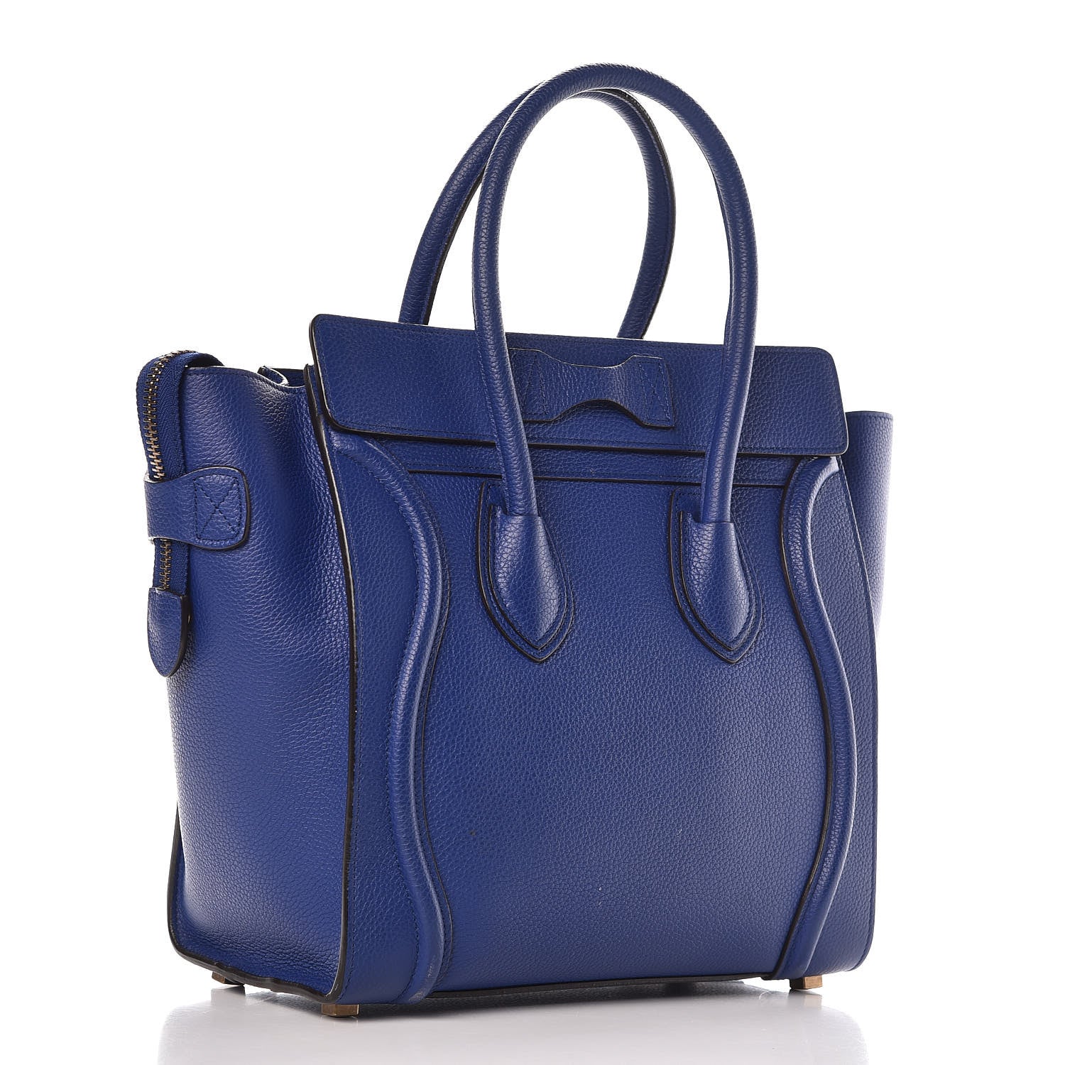 Celine Drummed Calfskin Micro Luggage Indigo 3 of 15