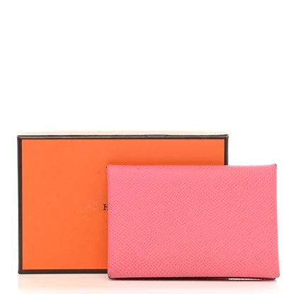 Hermes Epsom Calvi Card Case Rose Azalee 13 of 13