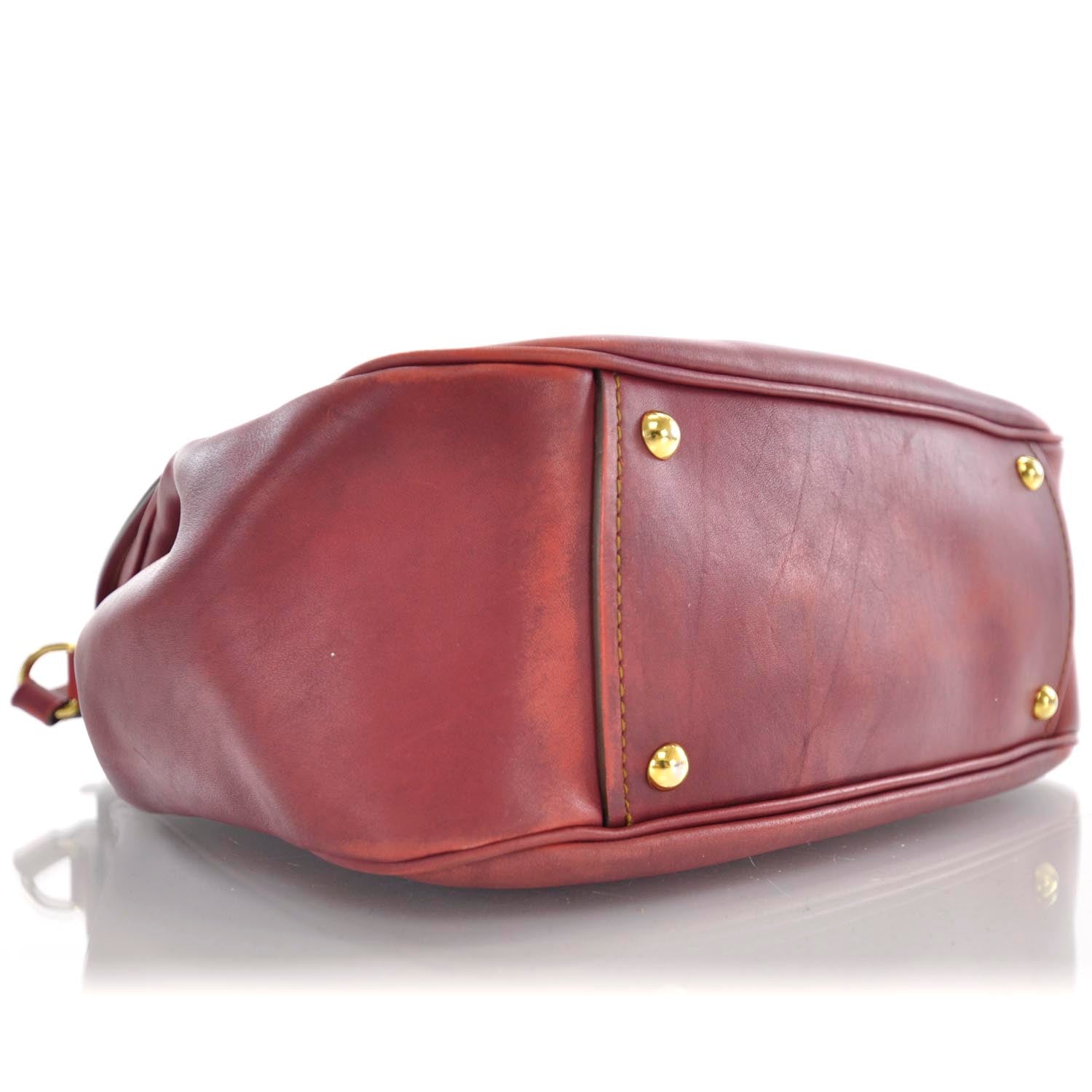 Miu Miu Leather Front Pocket Satchel Red 6 of 11