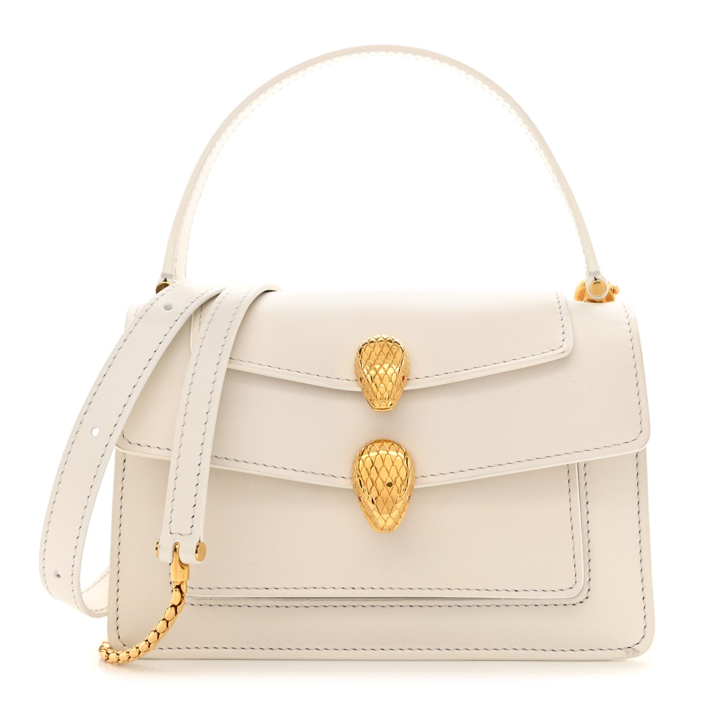 x ALEXANDER WANG Calfskin Serpenti Top Handle Belt Bag White