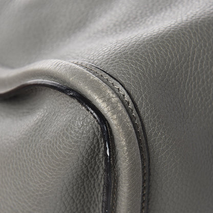 Alexander McQueen Pebbled Calfskin Large Skull Padlock Zip Around Tote Dark Grey 9 of 27
