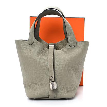 Hermes Taurillon Clemence Picotin Lock 18 PM Sauge 12 of 12