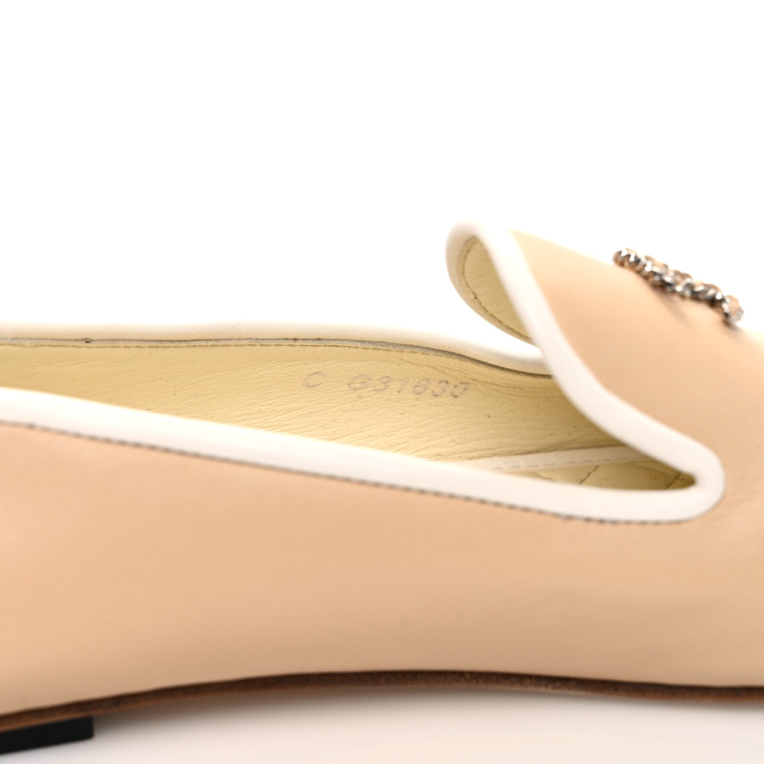 Chanel Fantasy Goatskin CC Mocassin Loafers 38.5 Beige White 10 of 10